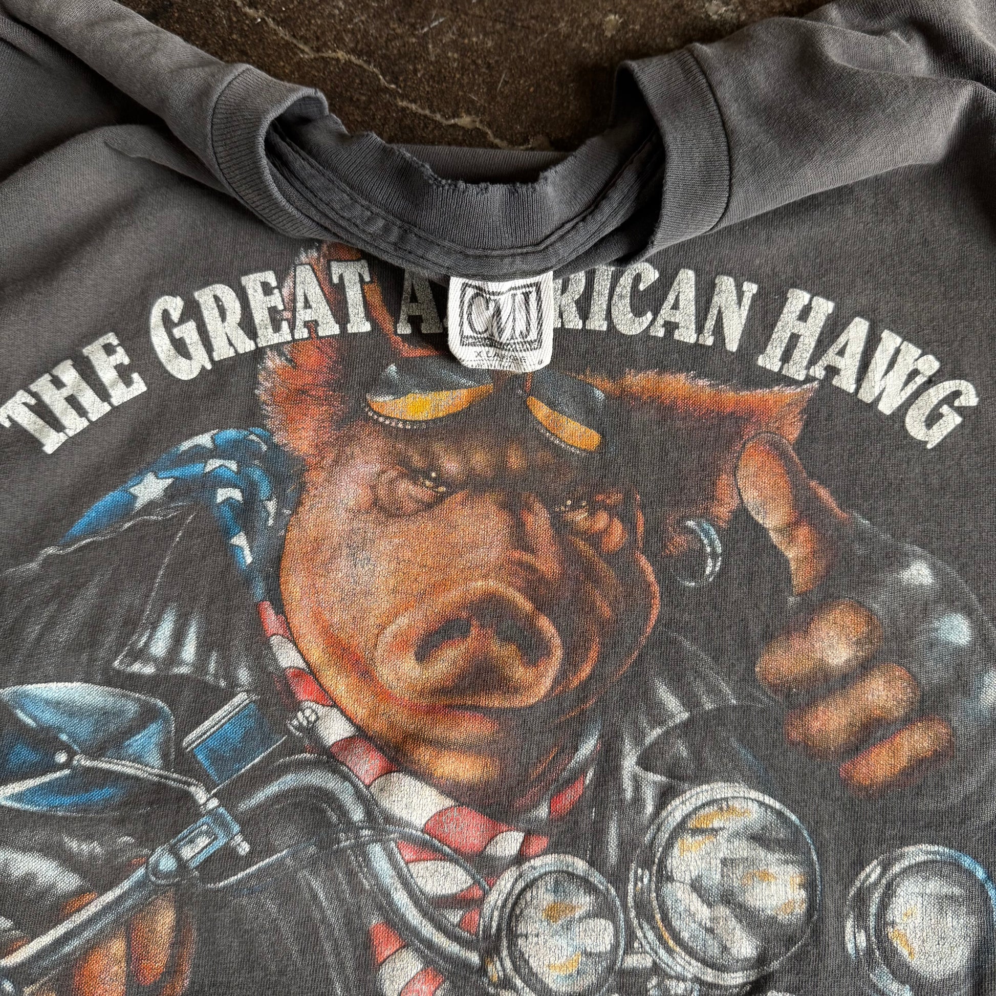 90’s Great American Hawg Sun Faded Biker Tee (XL)