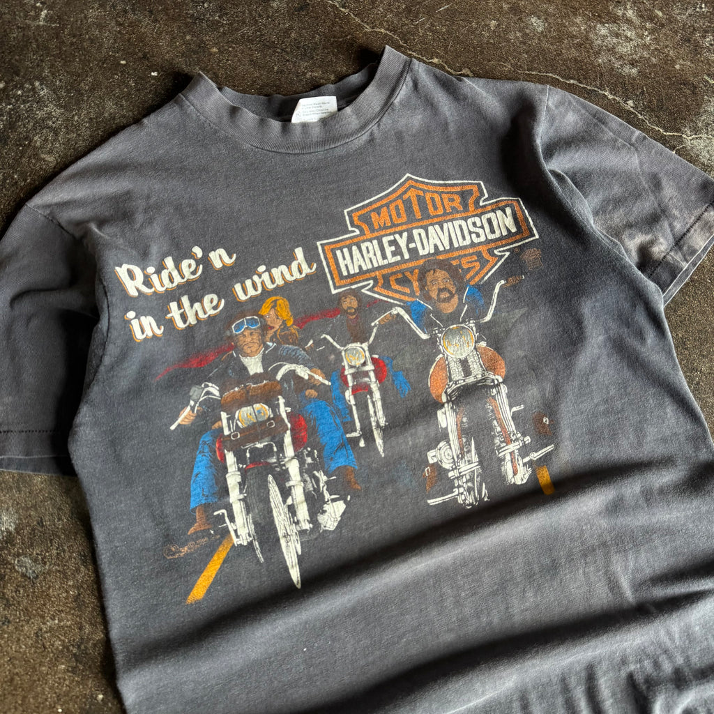 80’s Harley Sun Faded “Ride in the Wind” Tee (M)
