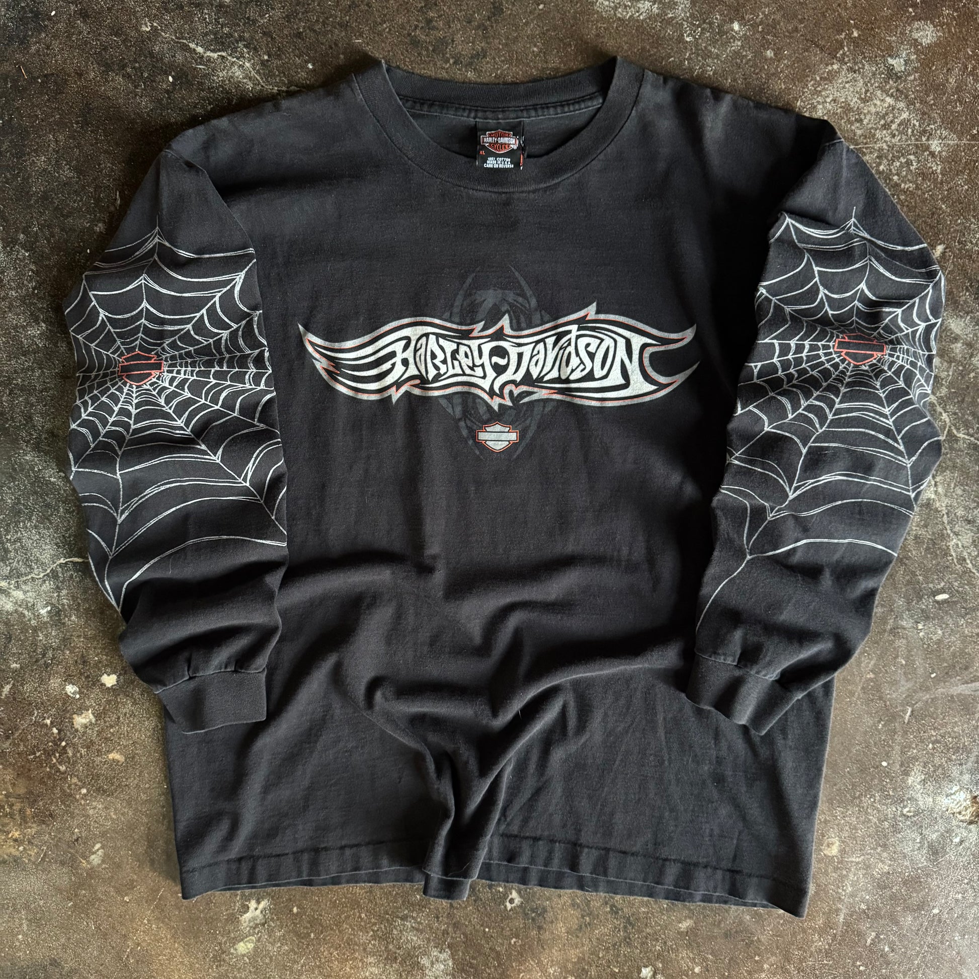 Y2K Harley Spiderweb Longsleeve Tee (XL)