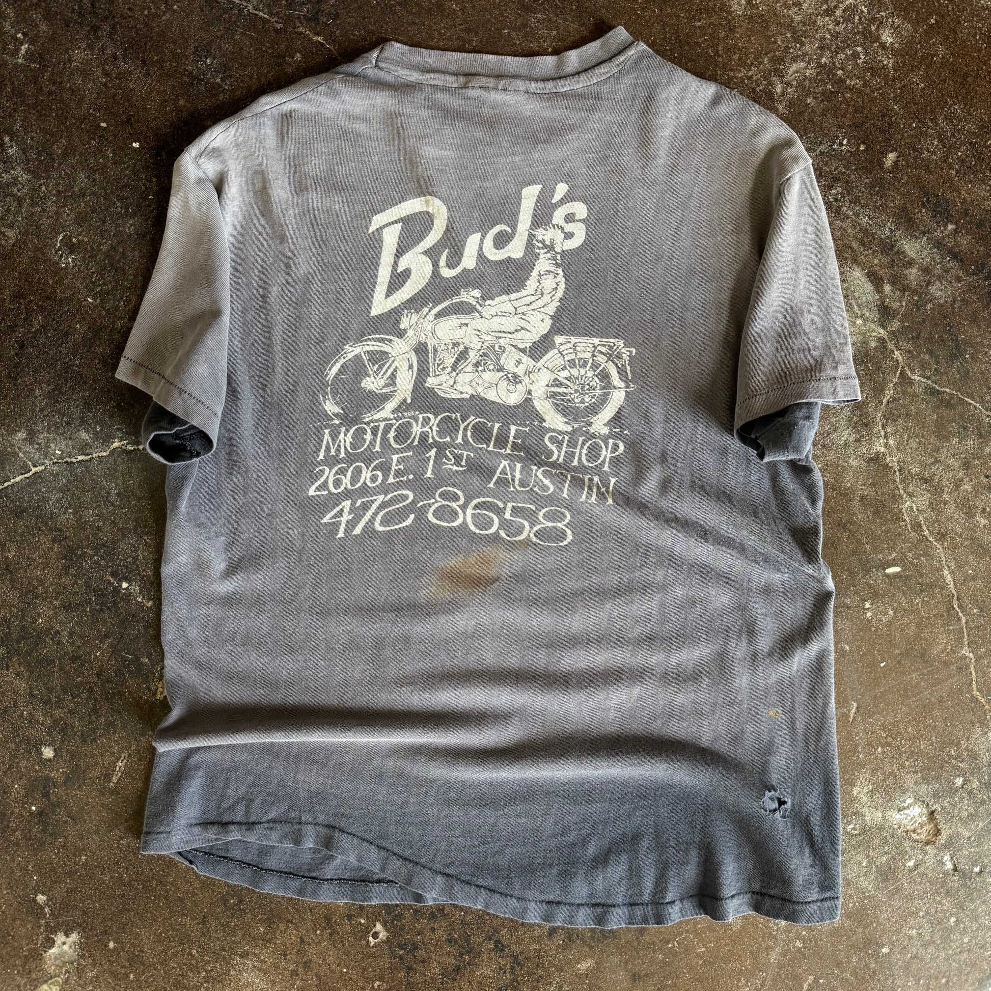 80’s Bud’s Motorcycle Shop Sun Faded Tee (M/L)
