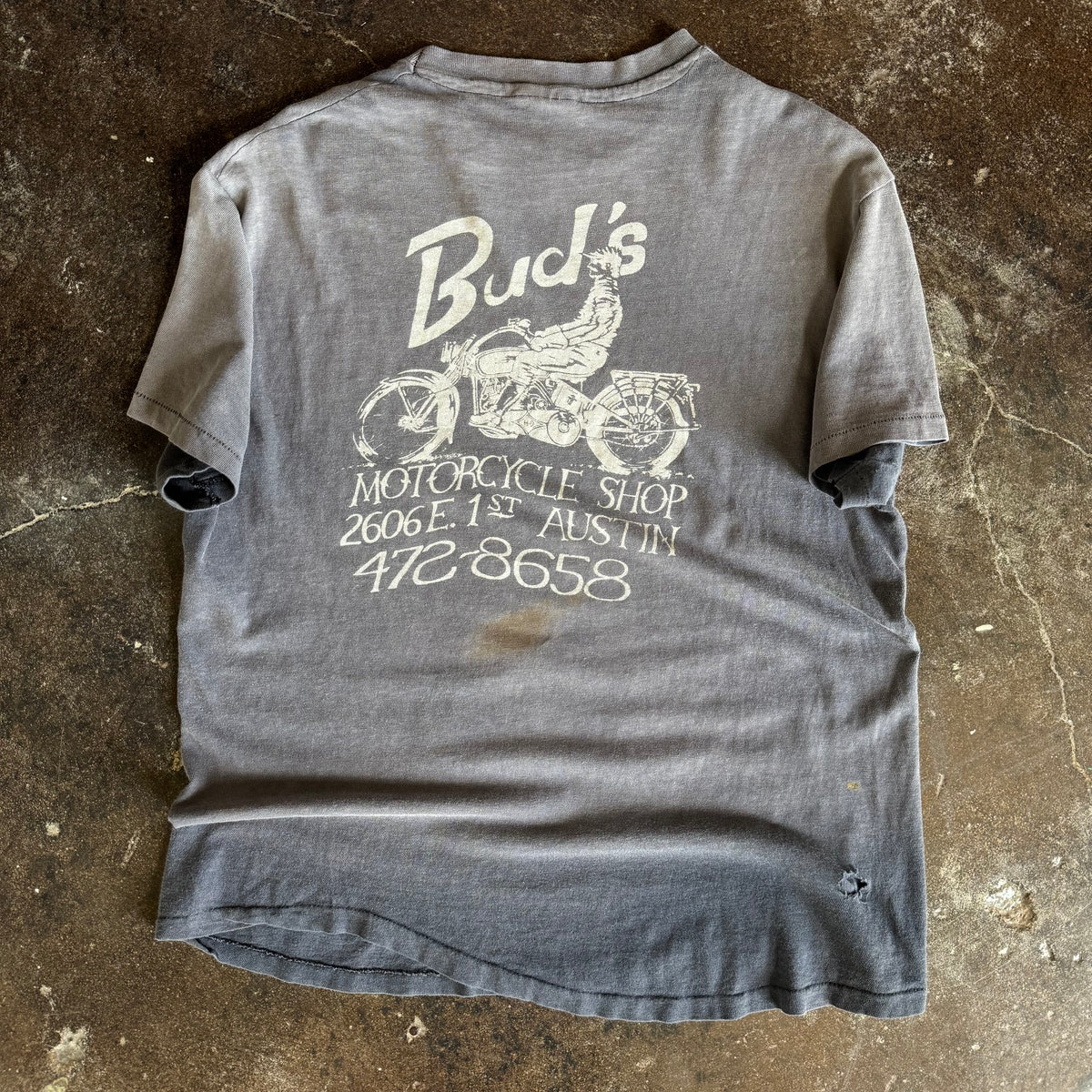 80’s Bud’s Motorcycle Shop Sun Faded Tee (M/L)