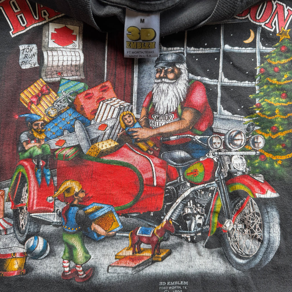 90’s Harley Santa 3D Emblem Longsleeve Tee Size M