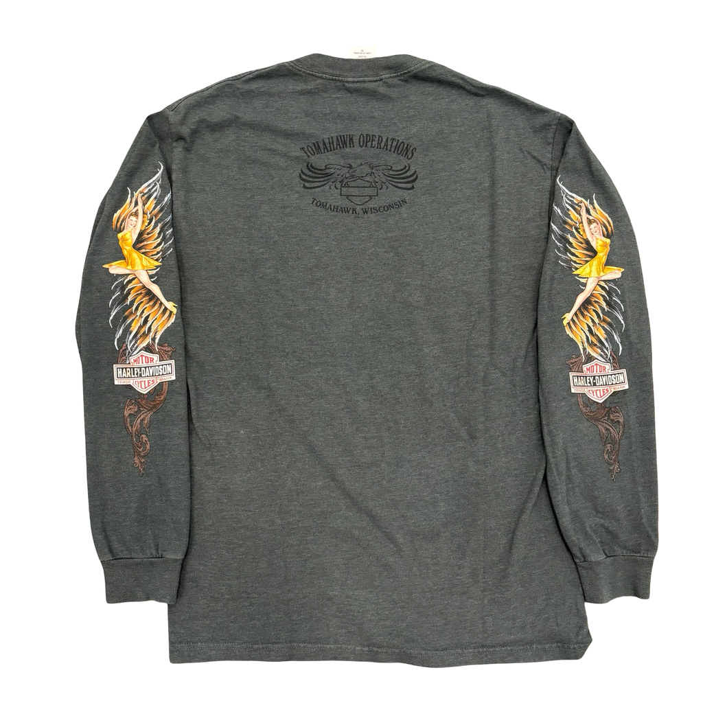 Y2K Harley Twin Angels Longsleeve Tee Size M
