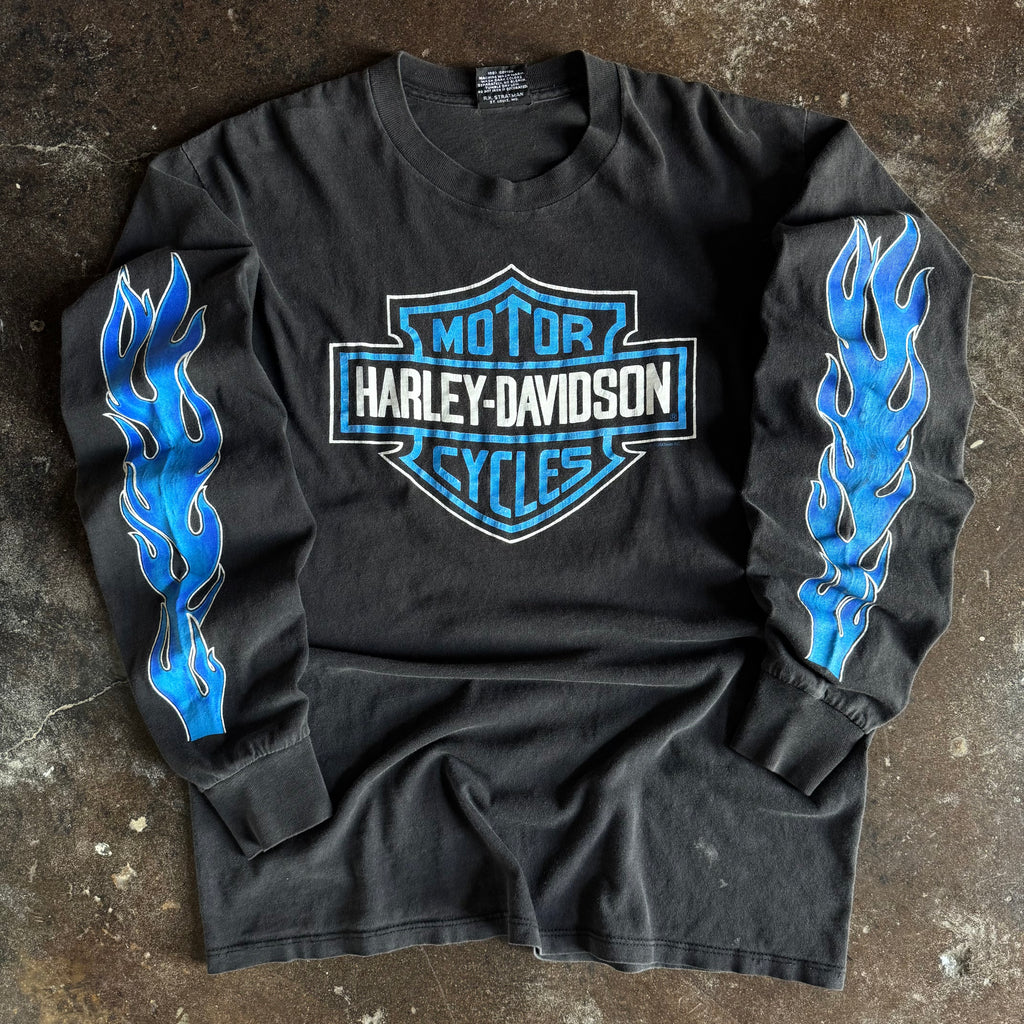 90’s Harley Blue Flame Emblem Longsleeve (XL)