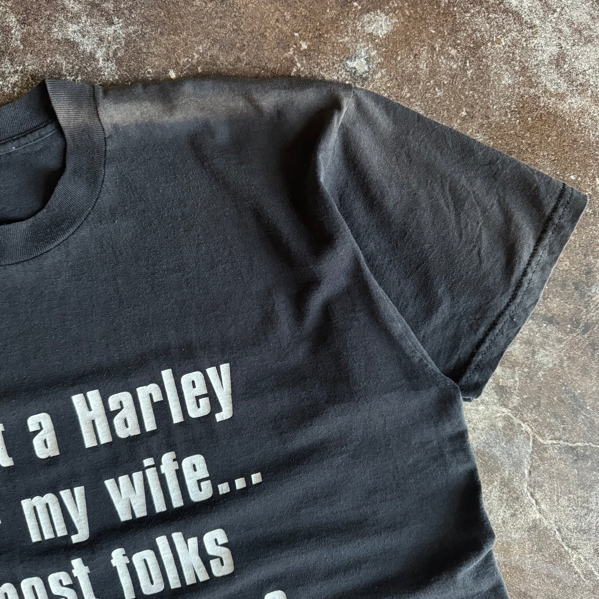 90’s “Got a Harley for my wife” Funny Word Tee (XL)
