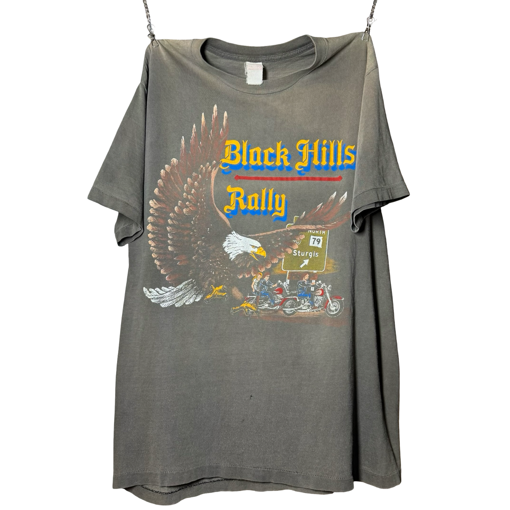 80’s Harley Sun Faded Black Hills Rally Tee Size L