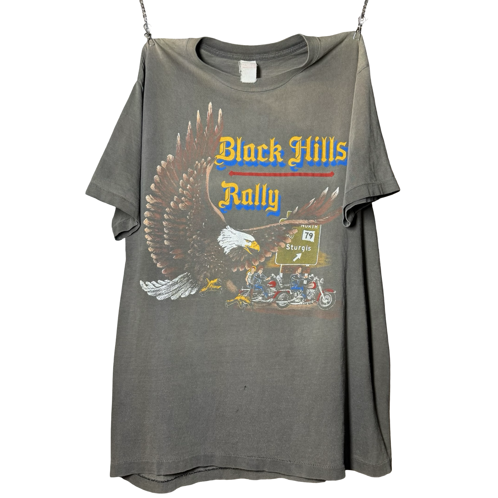 80’s Harley Sun Faded Black Hills Rally Tee Size L