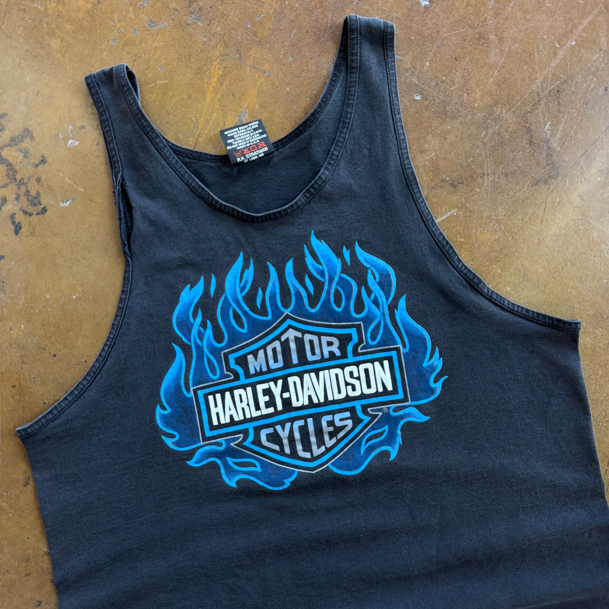 90’s Harley Blue Flame Ball Tank Top Tee (L)