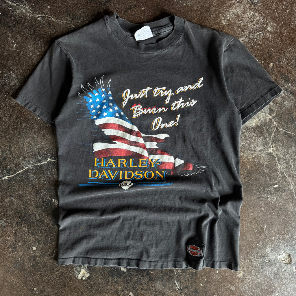 90’s Harley “Try and Burn This One” Flag Tee (M)
