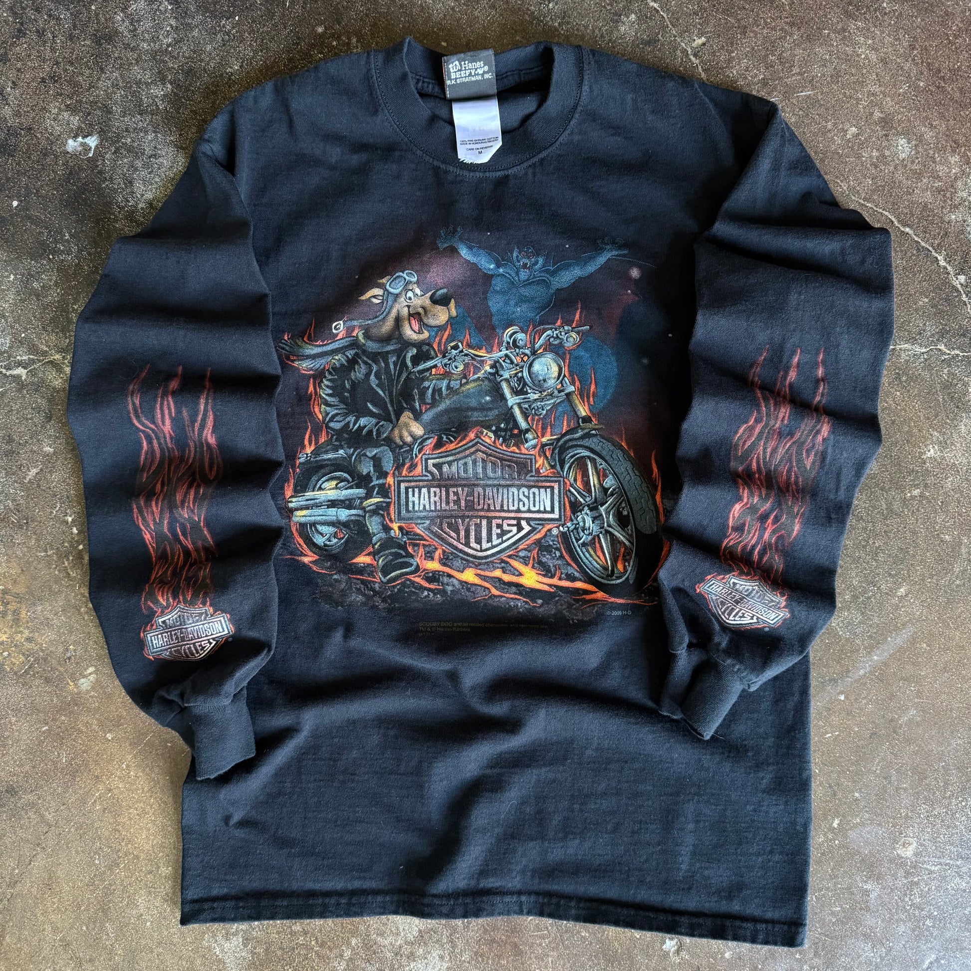 Y2K Harley Scooby Doo & Looney Tunes Flame Longsleeve (M/L)