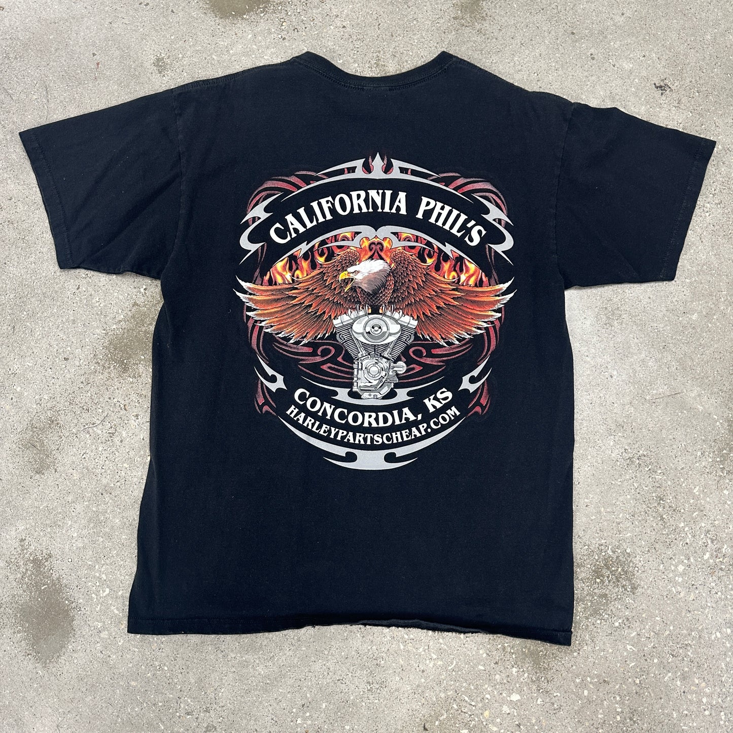 Bikes & Whiskey Flame Eagle Biker Tee