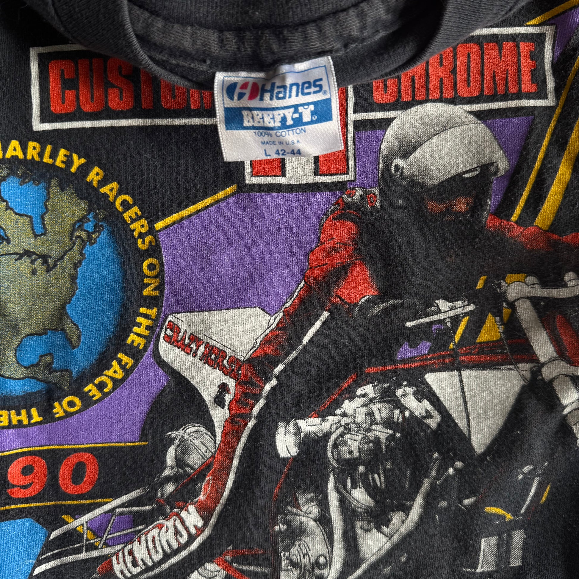 80’s AMRA Harley Racing Chrome Tee (L)