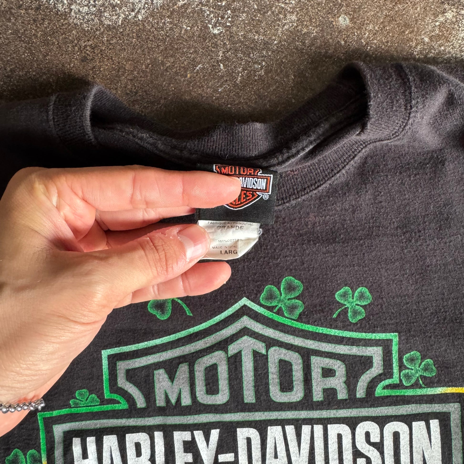 Y2K Harley Clover Leprechaun Longsleeve Tee (L)