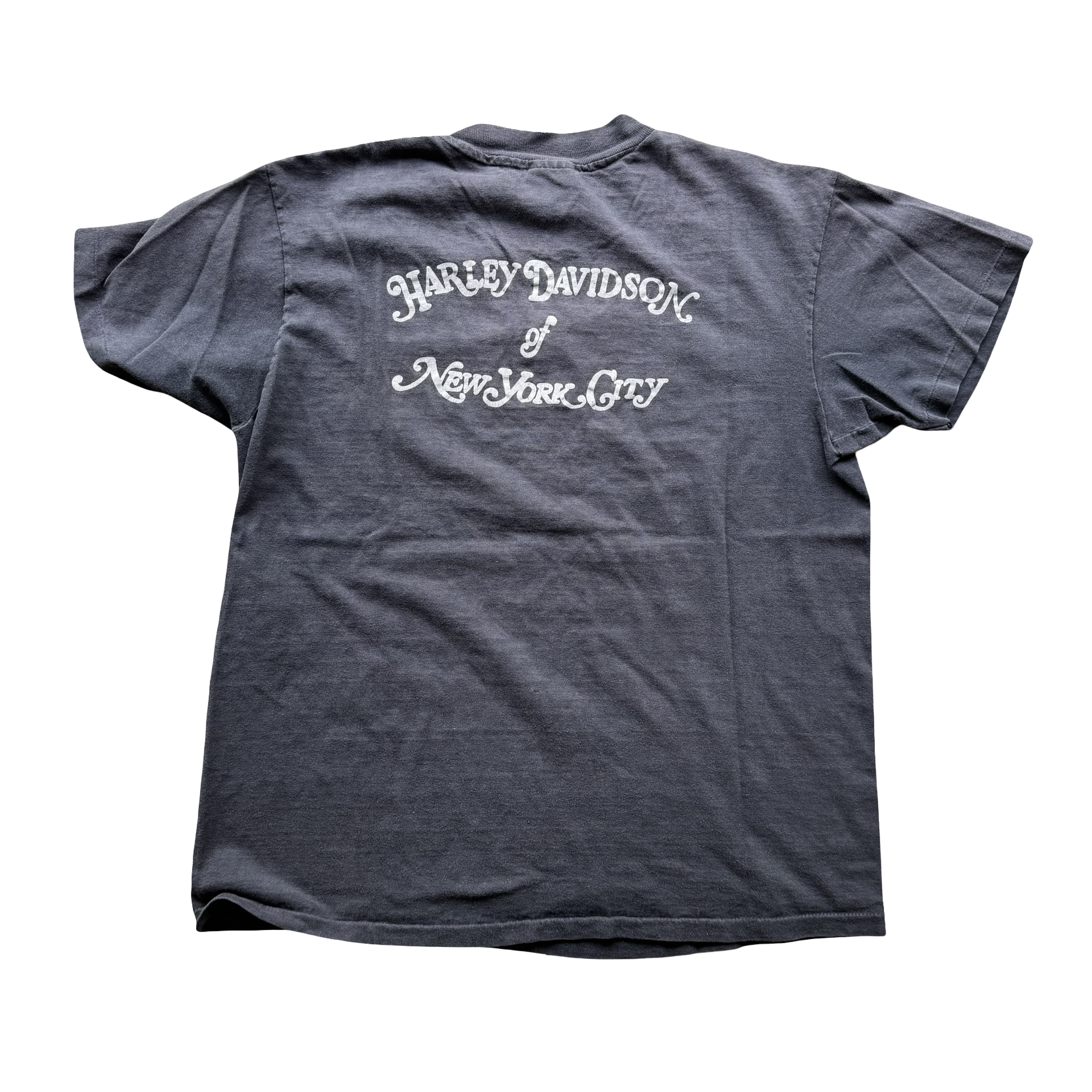 80’s Harley Davidson Sun Faded Logo NYC Tee Size L