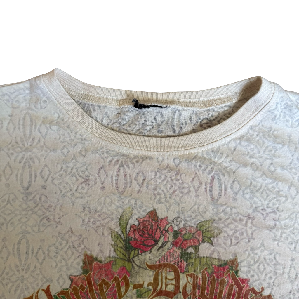 Y2K Harley Women’s See Through Flower Top Tee Size M