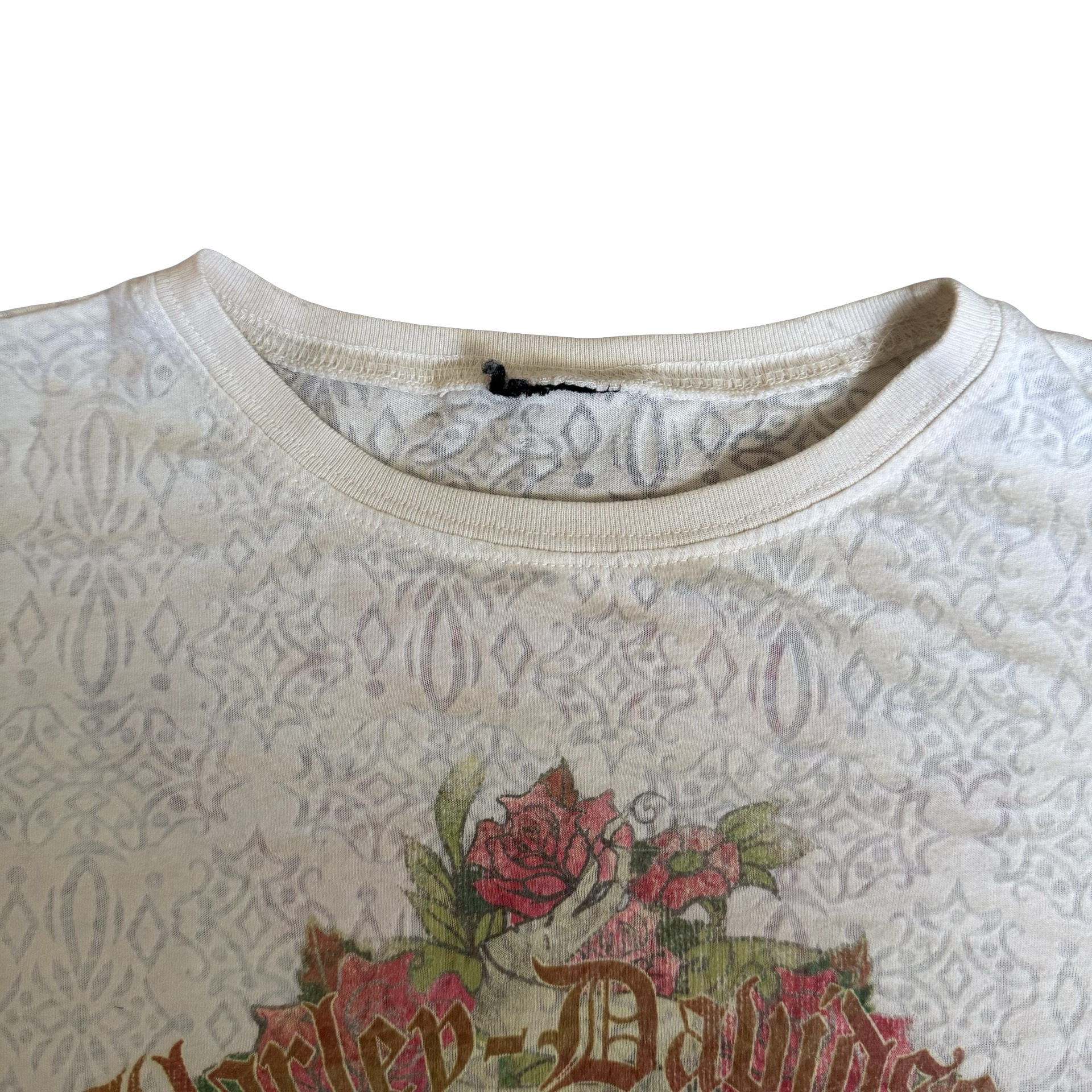 Y2K Harley Women’s See Through Flower Top Tee Size M