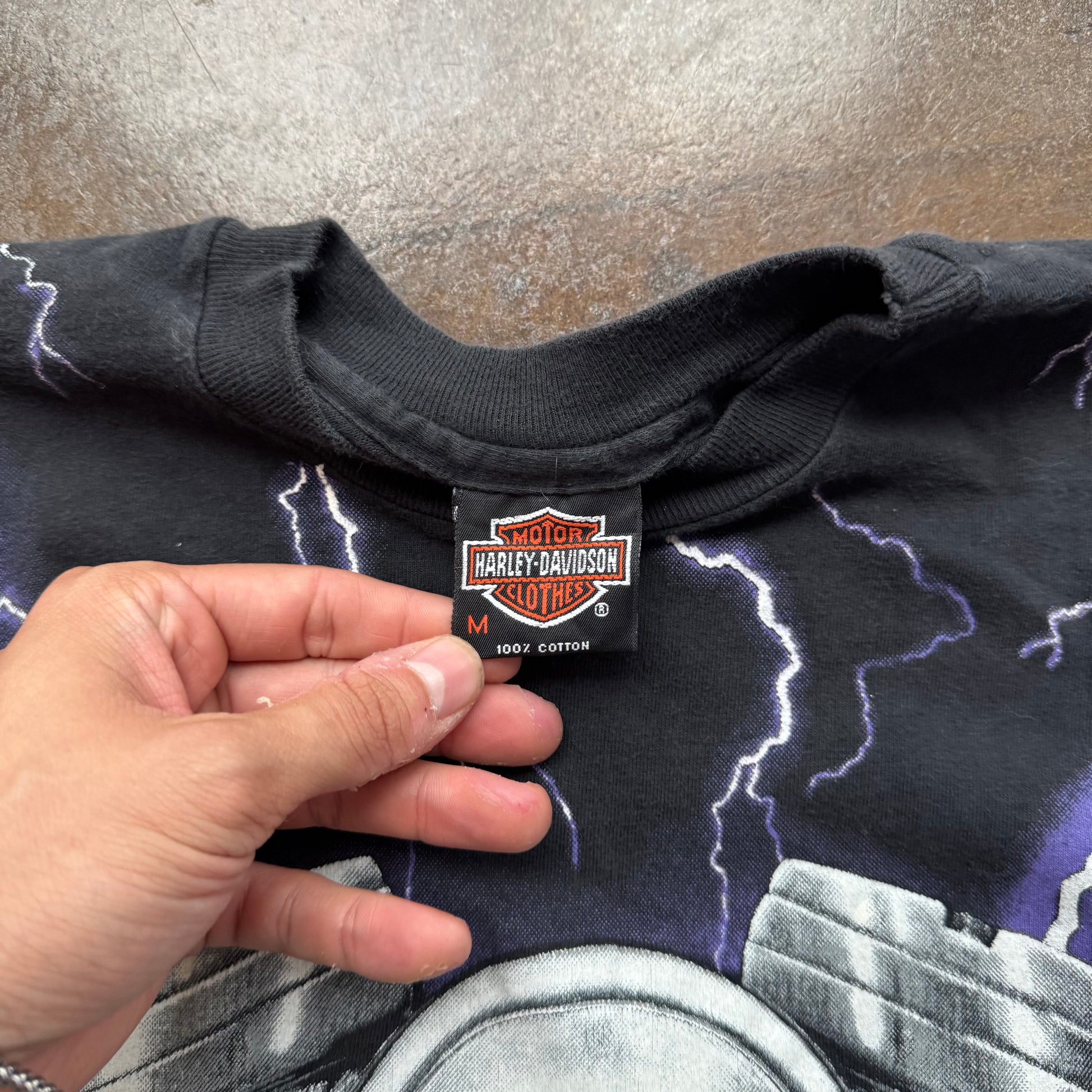 90’s Harley Thunder and Lightning AOP Tee (M/L)