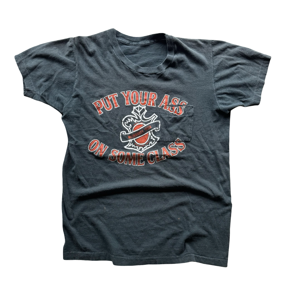 80’s Harley “Put Your Ass On Some Class” Pocket Tee Size L