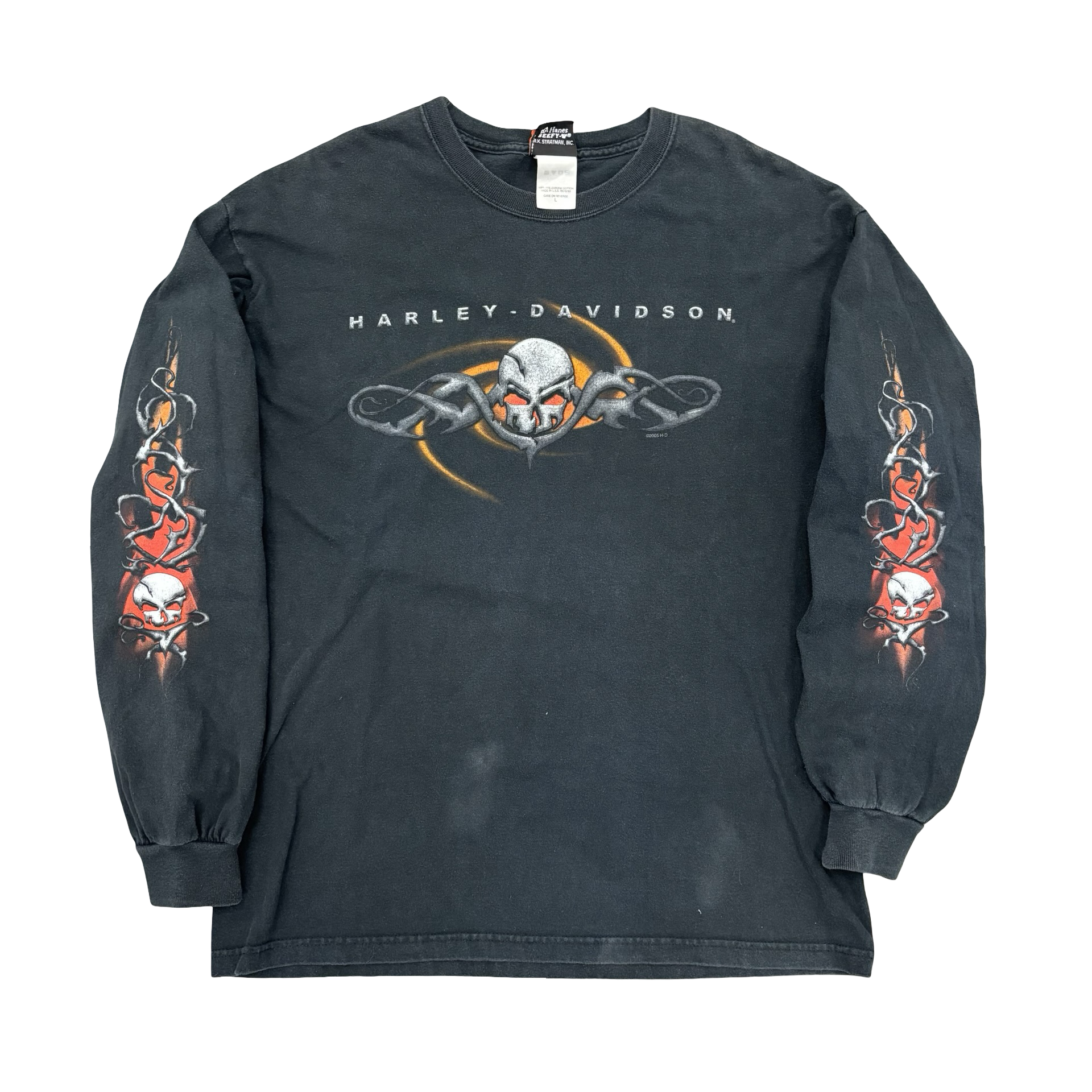 Y2K Harley Skull & Thorns Longsleeve Tee Size L