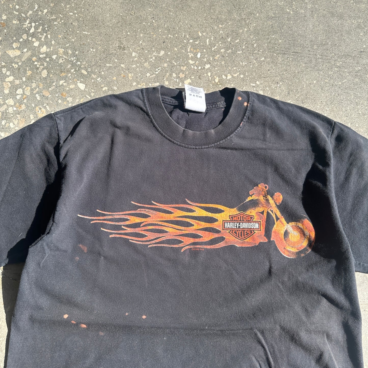 Y2K Harley Flaming Bike Tee (Field-Tested)