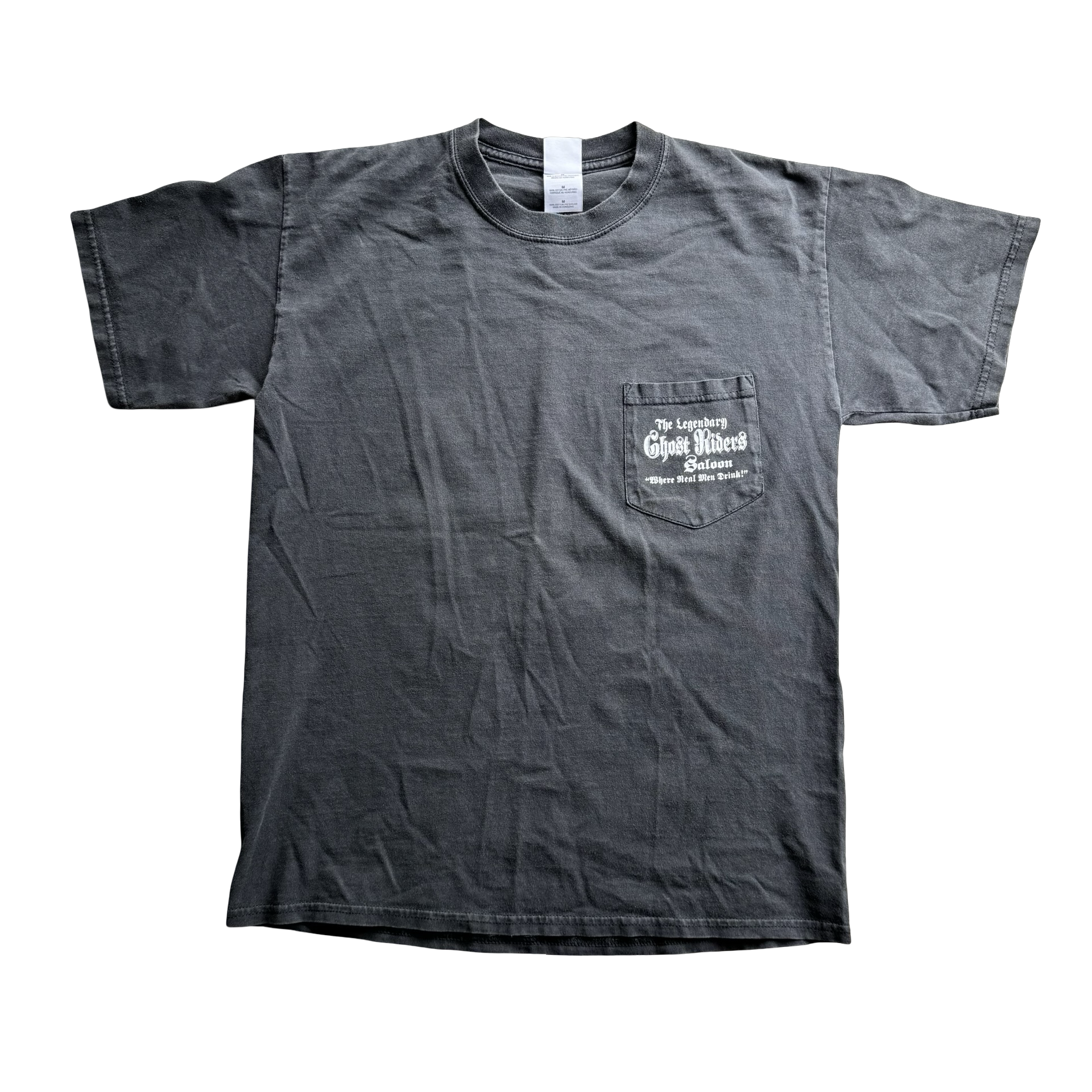 Y2K Ghost Riders Pocket Tee Biker Saloon Size M