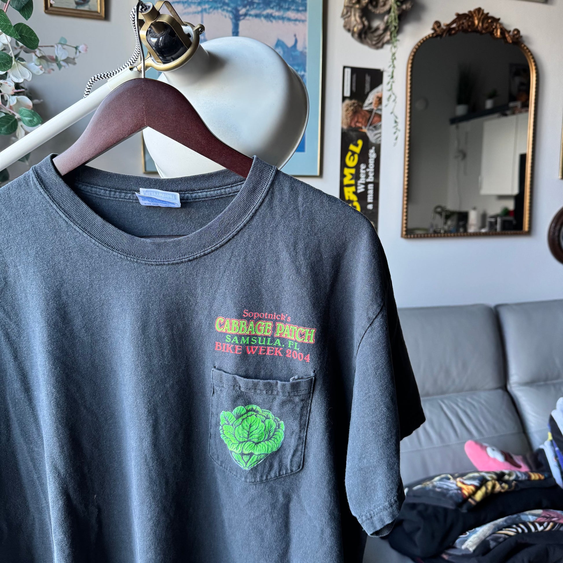 Y2K Biker Bar Cabbage Patch MILF Pocket Tee Size L