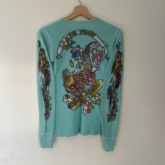 Y2K Women’s 2BFree Longsleeve Ed Hardy Style Shirt Size S