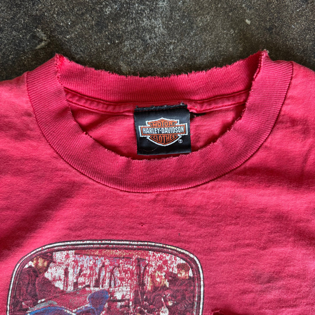 90's Harley "Get a Grip" Distressed Tee (XL)