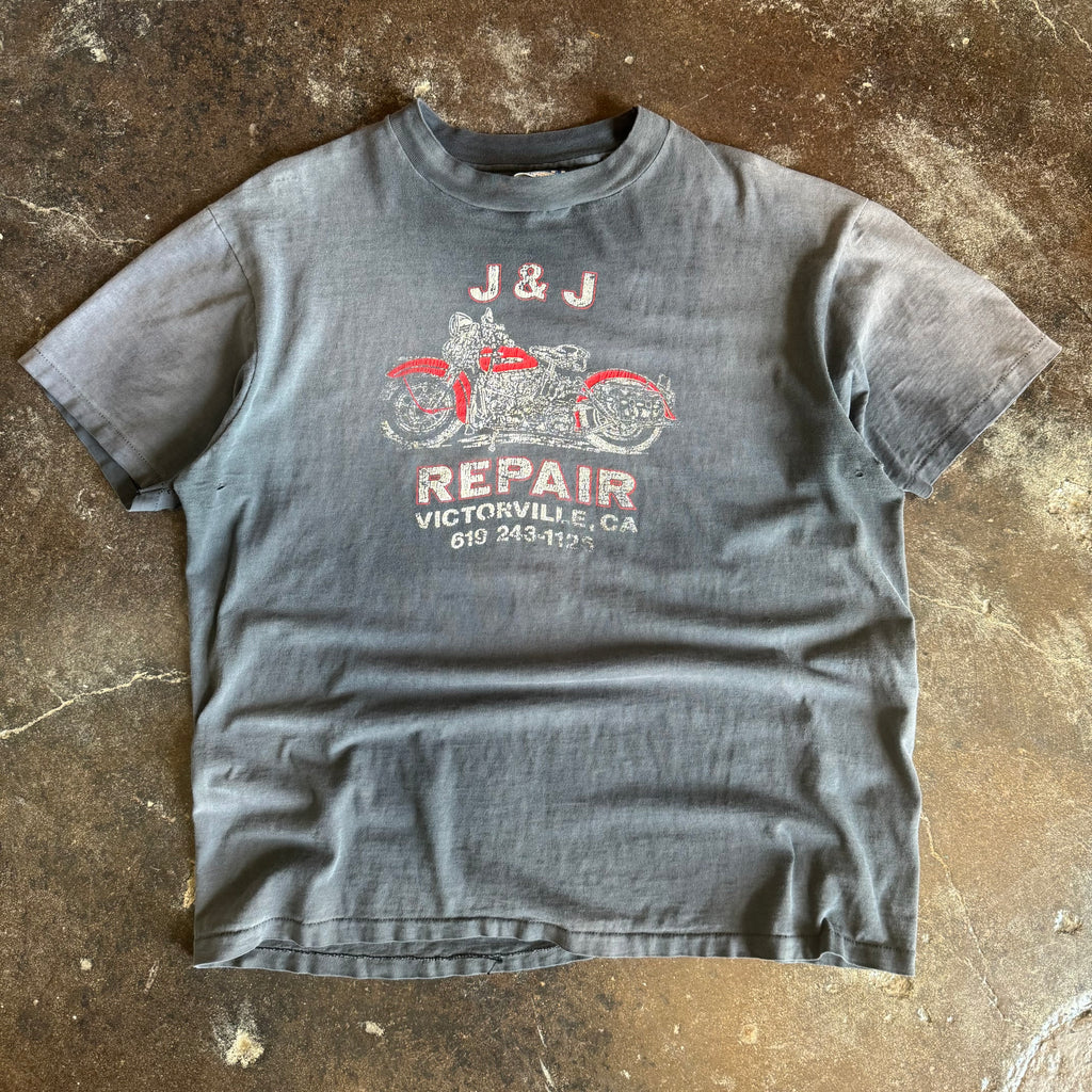 80’s Sun Faded J&J Motorcycle Repair CA Shop Tee (XL)