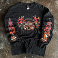 Y2K Harley Firefighter Pin-Up Flame Longsleeve Tee (L/XL)