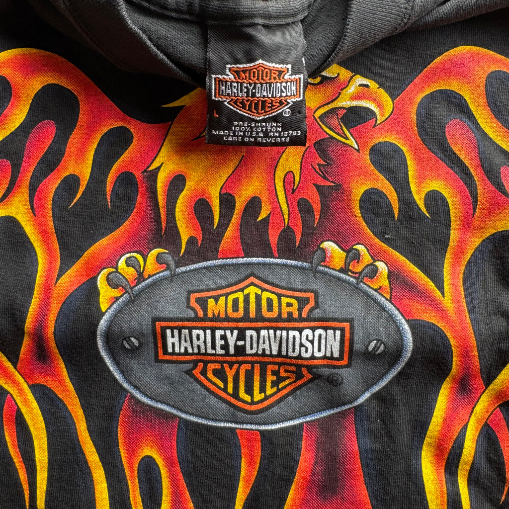 90’s Harley Flaming Eagle Texas Dealer Tee Size L