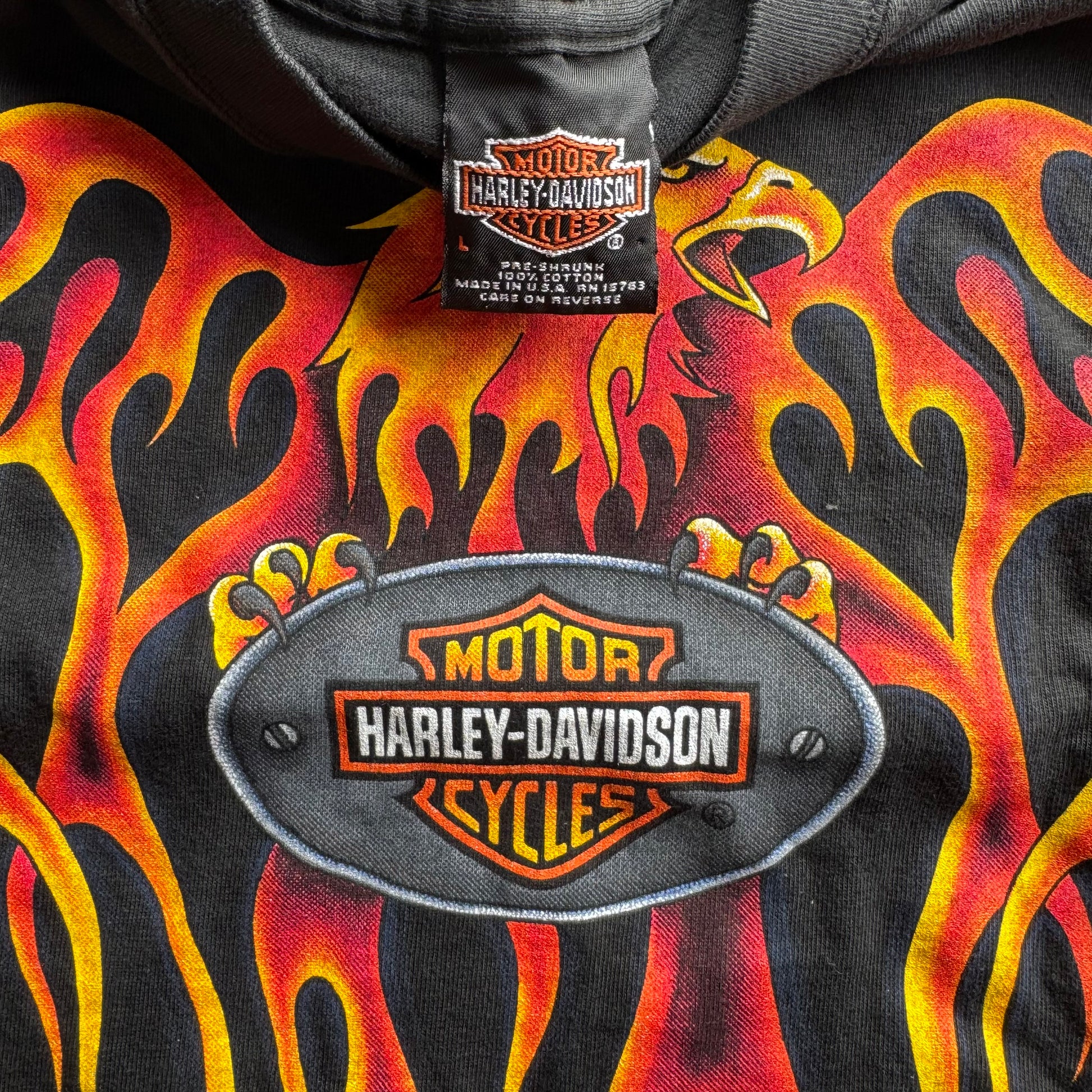 90’s Harley Flaming Eagle Texas Dealer Tee Size L