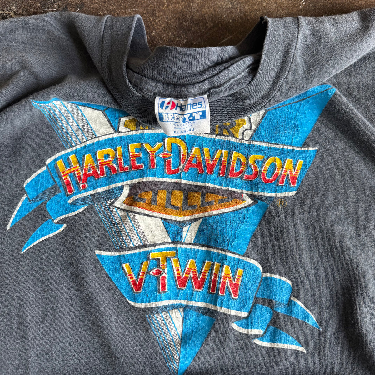 80’s Harley V-Twin Sun Faded Tee (XL)