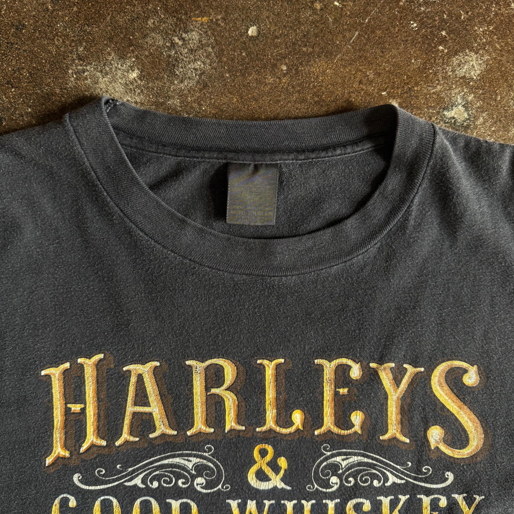 80’s Harley’s & Good Whiskey 3D Emblem Tee (XL)