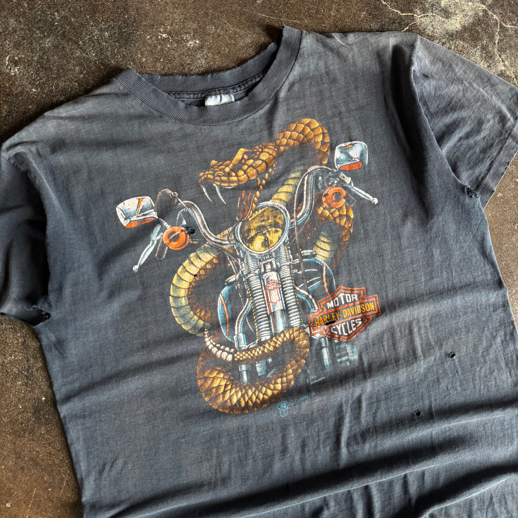 90’s Harley Snake 3D Emblem Faded Tee (L)