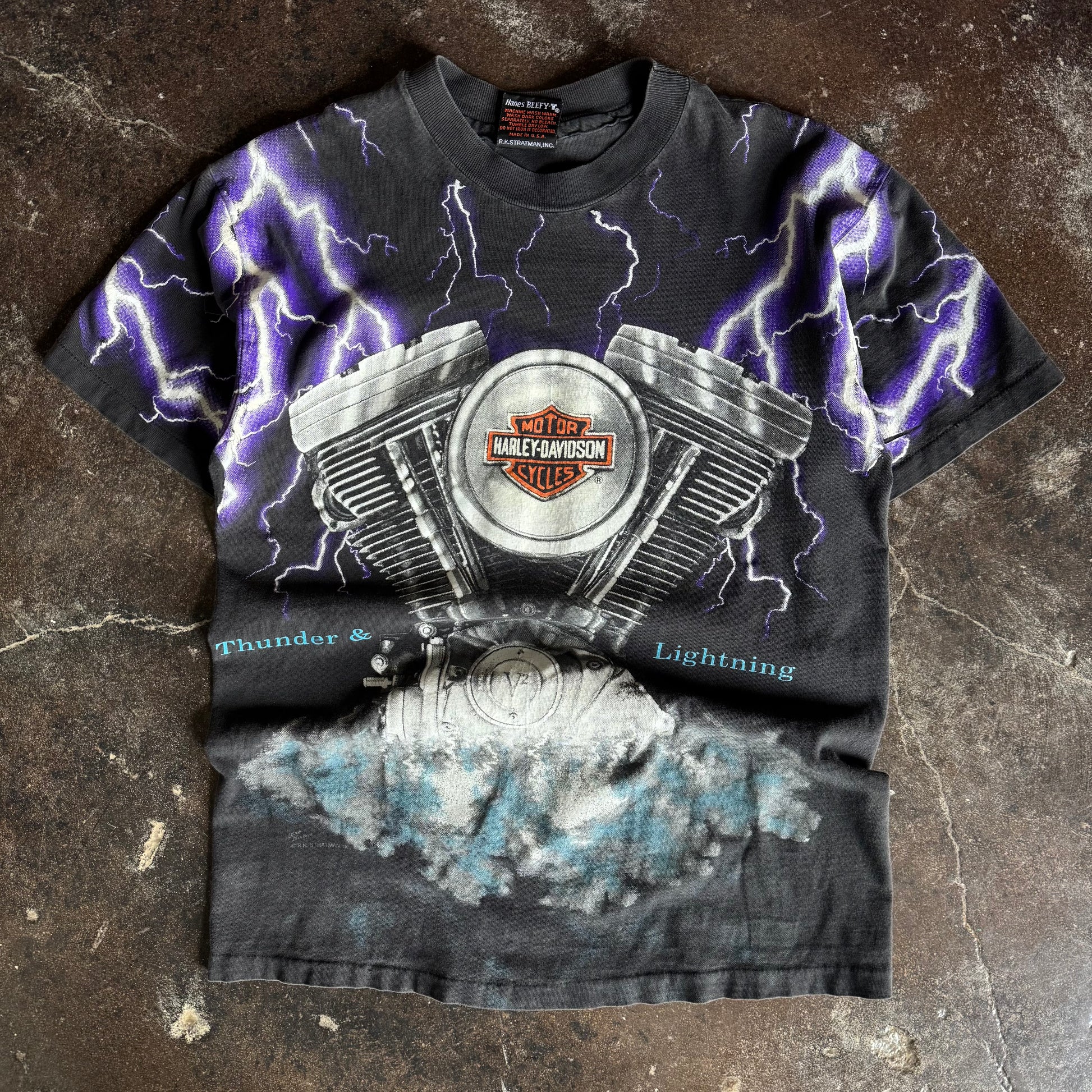 90’s Harley Thunder & Lightning AOP Tee (M)
