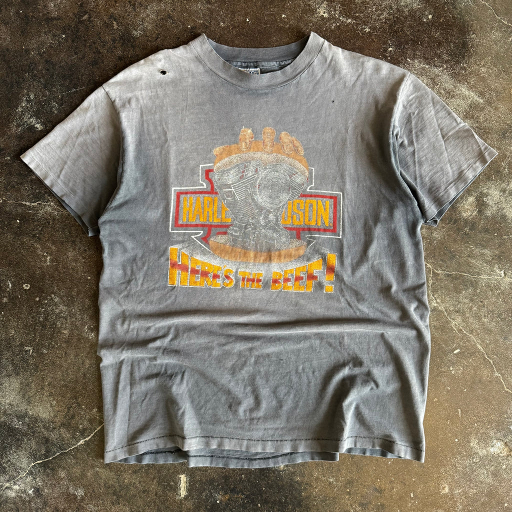 80’s Harley “Here’s the Beef” Sun Faded Tee (XL)