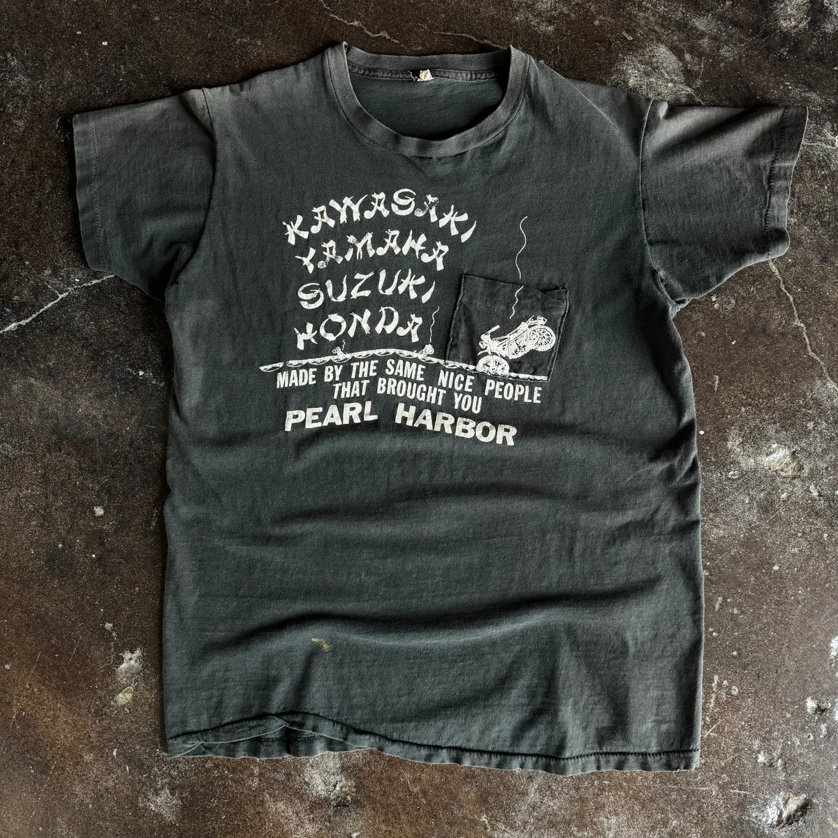 80’s Remember Pearl Harbor Anti-Imports Biker Tee (L)