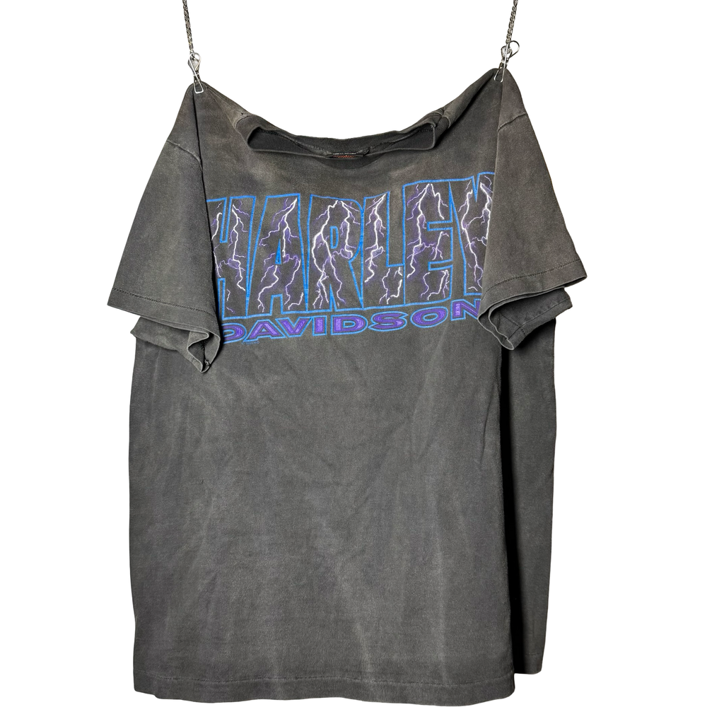 90’s Harley Davidson Sun Faded Lightning Tee Size L