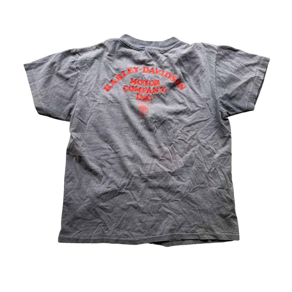 80’s Harley USA Eagle 3D Emblem Sun Faded Tee Size L