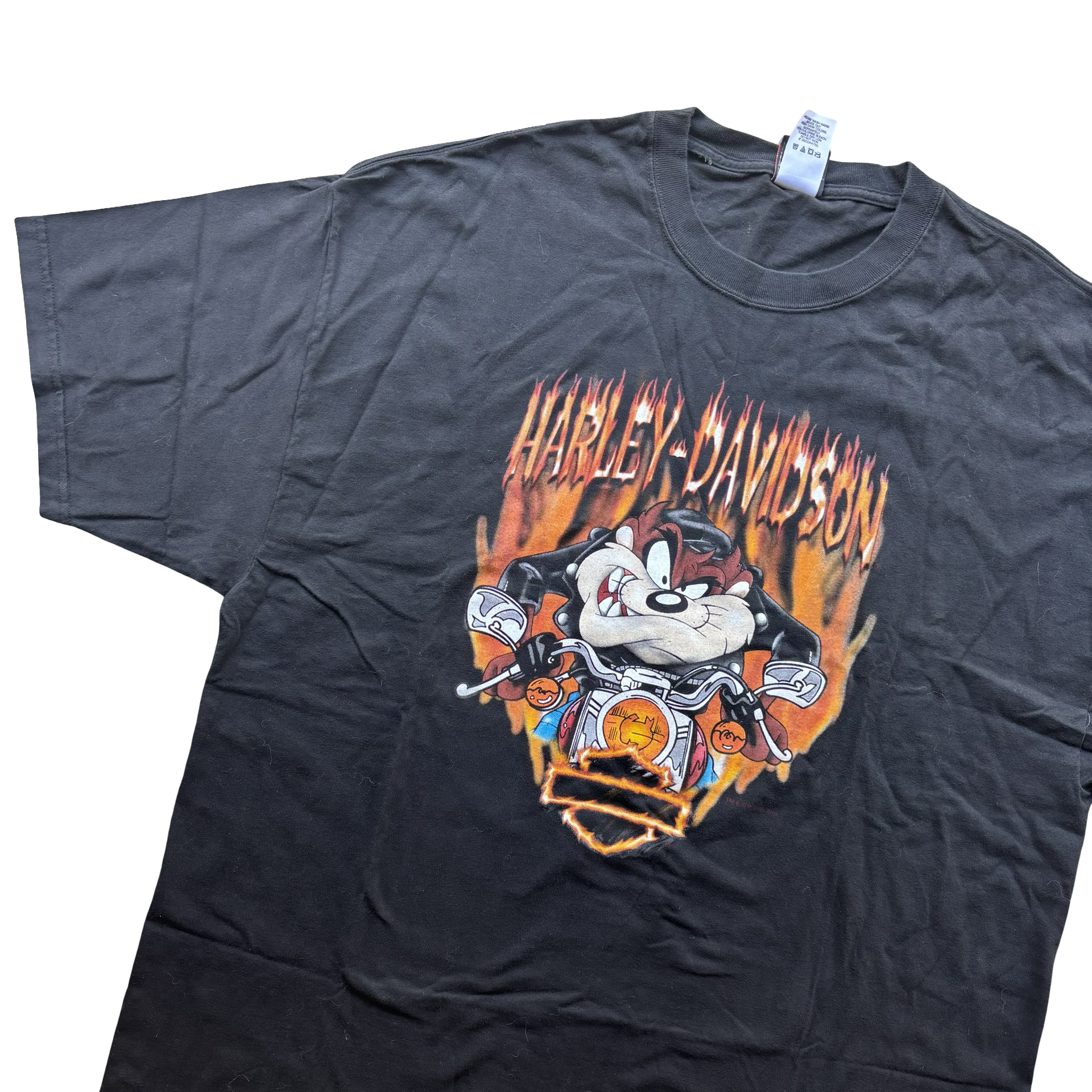 Y2K Harley Flame Taz Looney Tunes Tee Size XXL