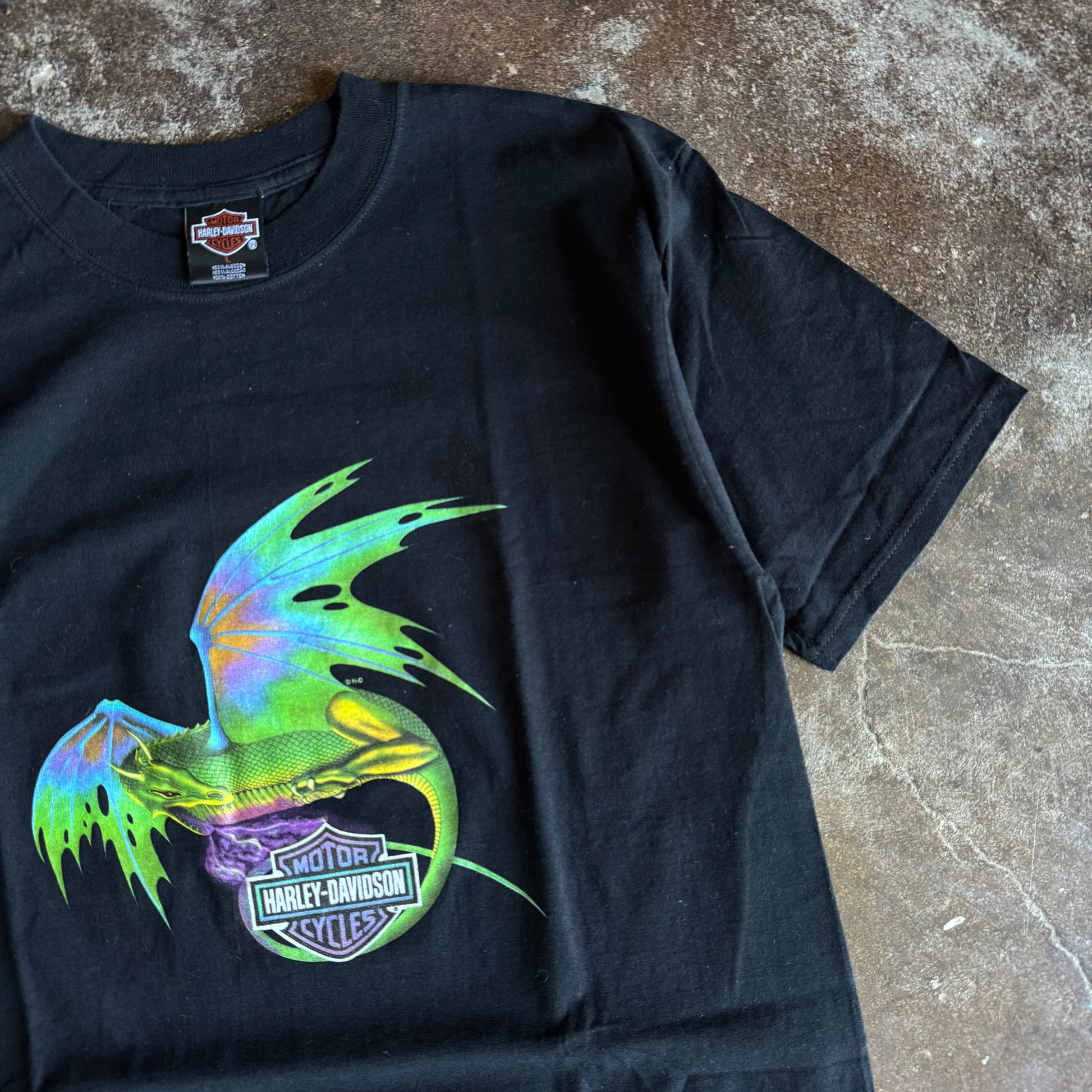 90’s Harley Fractal Dragon Cancun Mexico Tee (L)