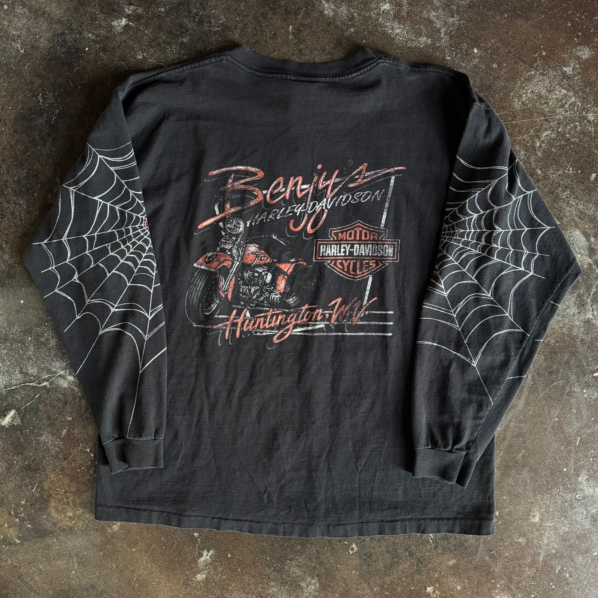 Y2K Harley Spiderweb Longsleeve Tee (XL)