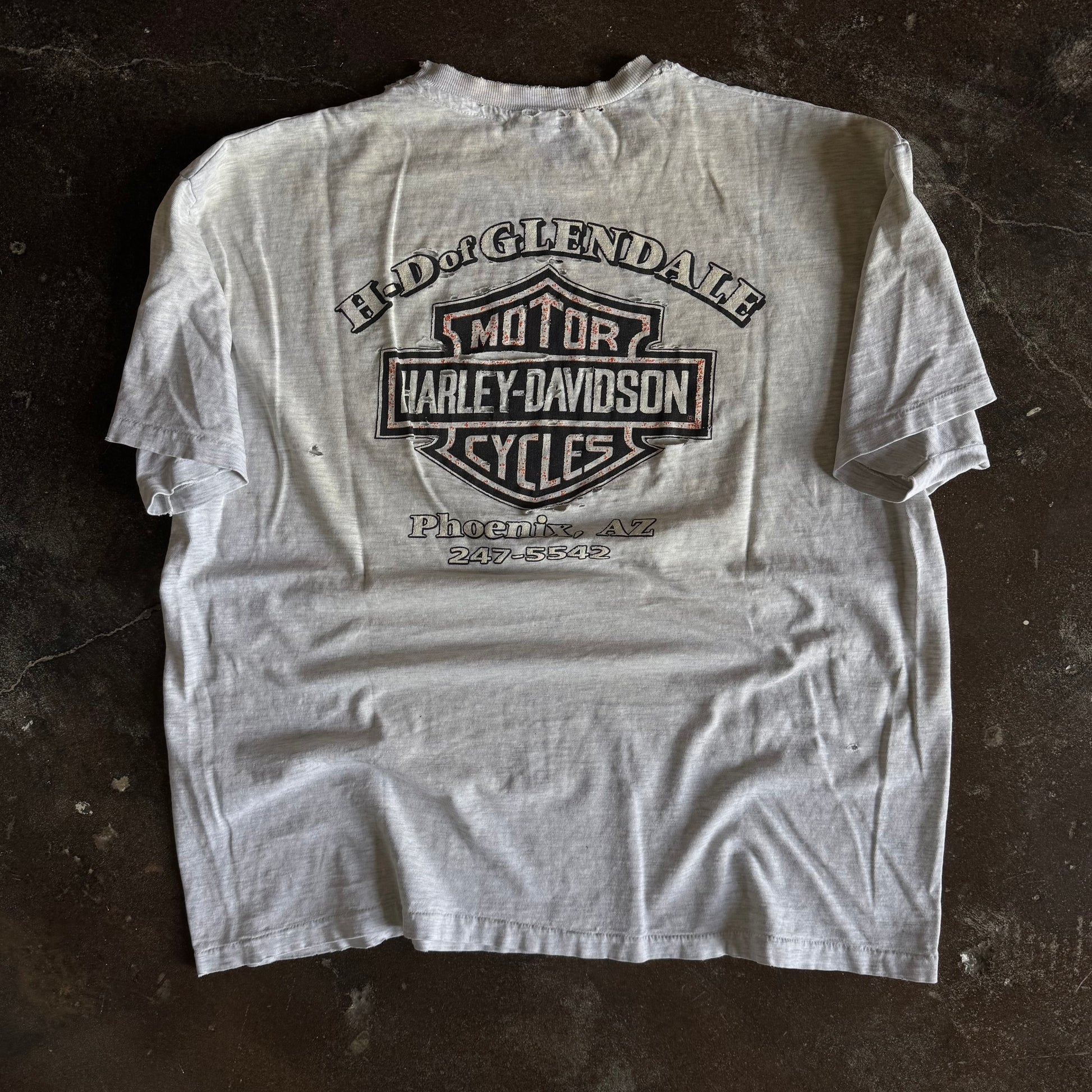 80’s Harley Davidson Distressed Racing Tee (XL)