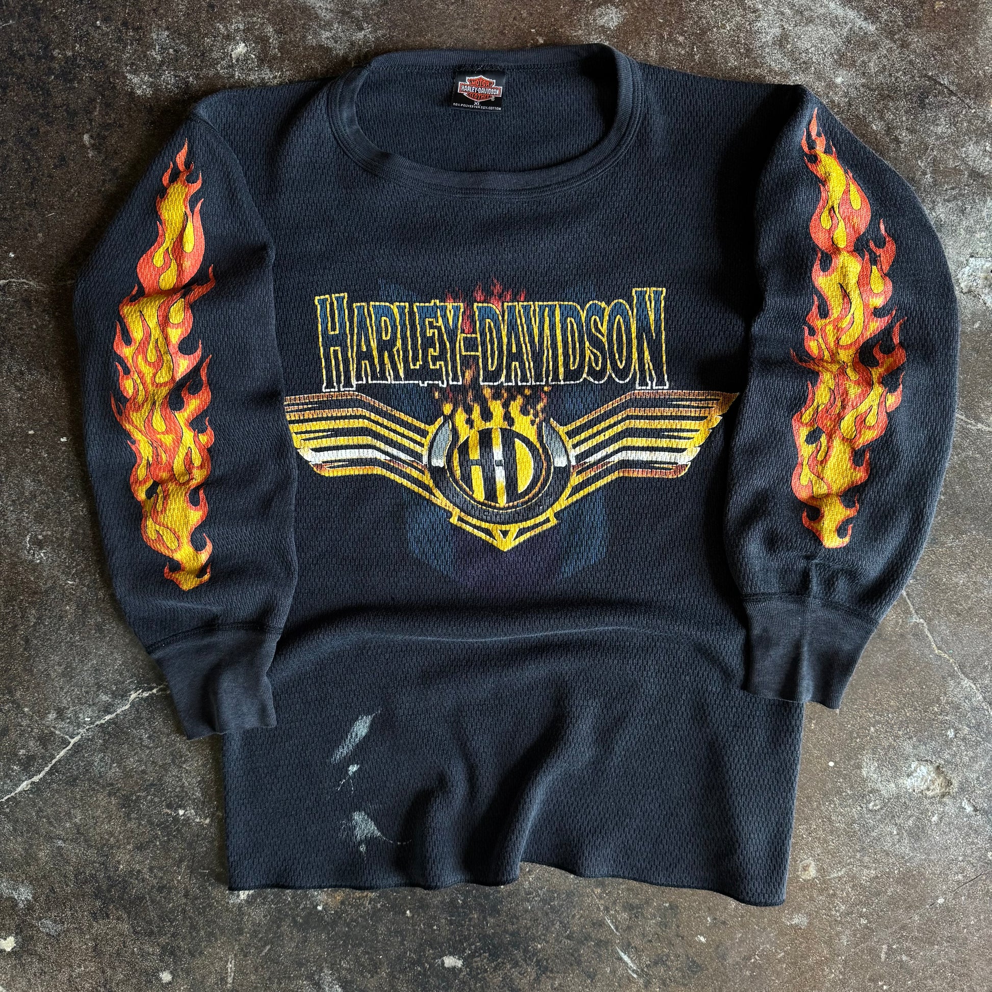 80’s Harley Davidson Flame Longsleeve Thermal (XL)