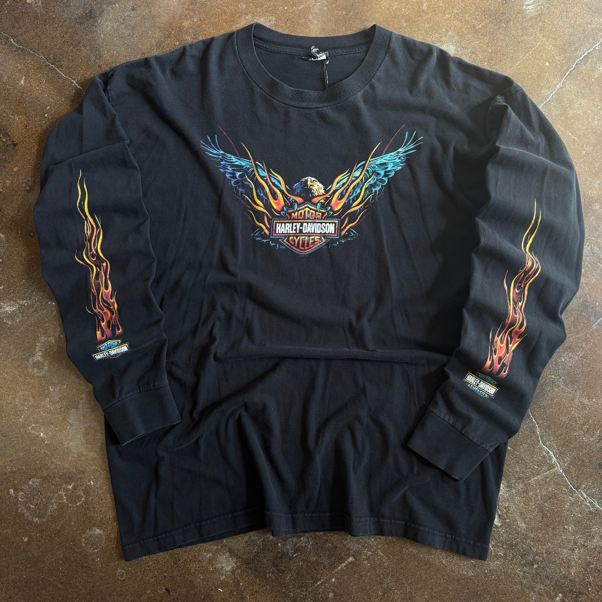 Y2K Emblem Eagle Harley Flame Longsleeve (XXL)