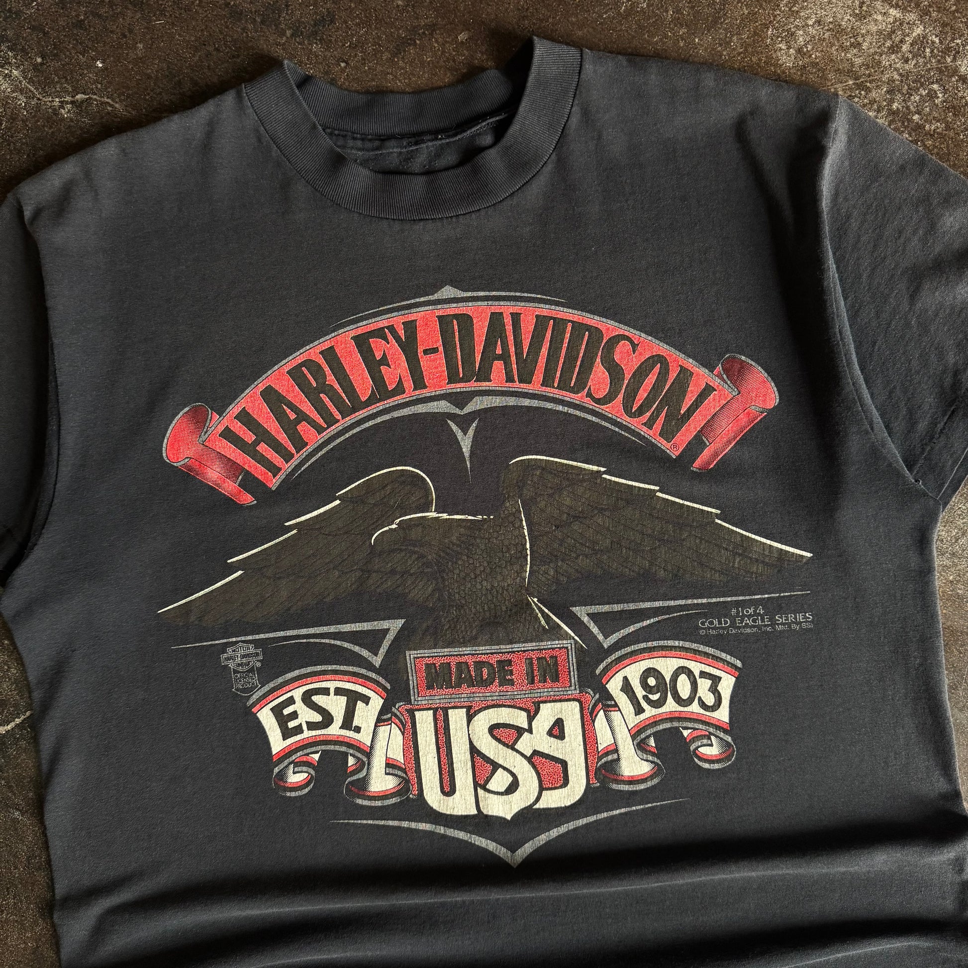 90’s Harley Davidson Established Eagle Gold Series Tee (XL)