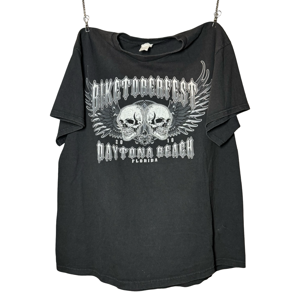 Y2K Biketoberfest Chrome Hearts Affliction Style Tee Size L