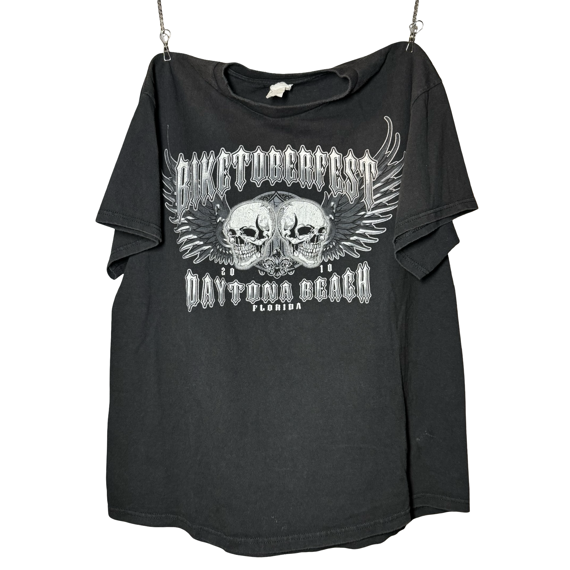 Y2K Biketoberfest Chrome Hearts Affliction Style Tee Size L