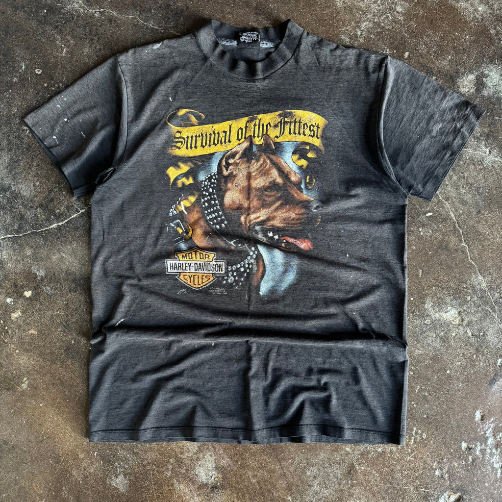 80’s Harley Survival of the Fittest 3D Emblem Tee (XL)